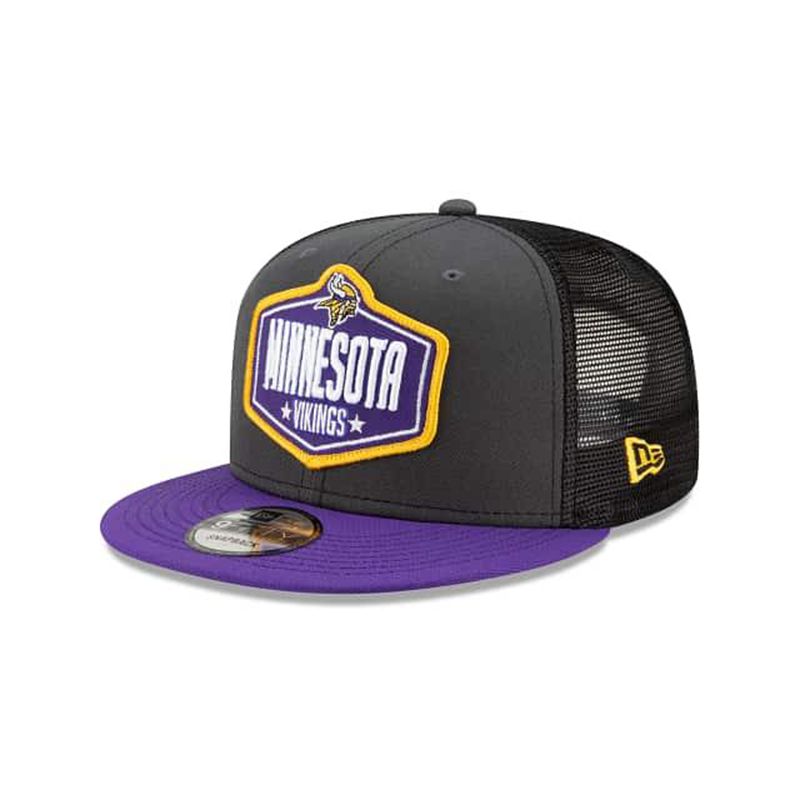 NFL Minnesota Vikings Draft 9Fifty Snapback (RMQ7261) - Grey New Era Caps